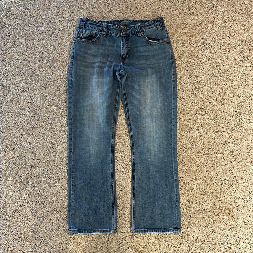 Rock & Roll Cowgirl Blue Straight Leg Jeans Classic Denim